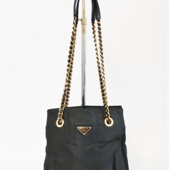 Prada Tessuto Chain-Strap Tote Black Nylon - Picture 2 of 8